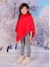 Kids Plush Poncho w/ Faux Fur Neckline (3-7 Years)